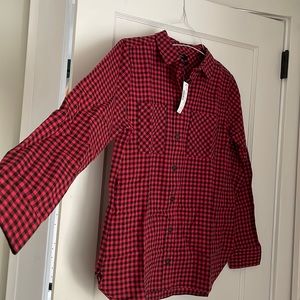 Women’s flannel shirt, mini Buffalo check. New with tags.